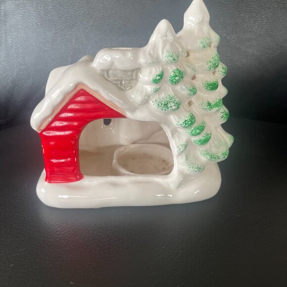 Vintage  Caroller Potpourri Figure and  House Tea Light  Holder - Picture 2 of 9